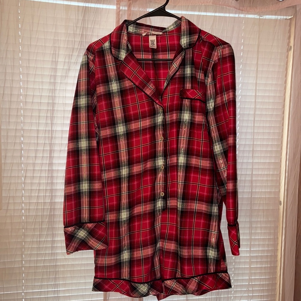 Red Plaid VS Romper Pajamas
